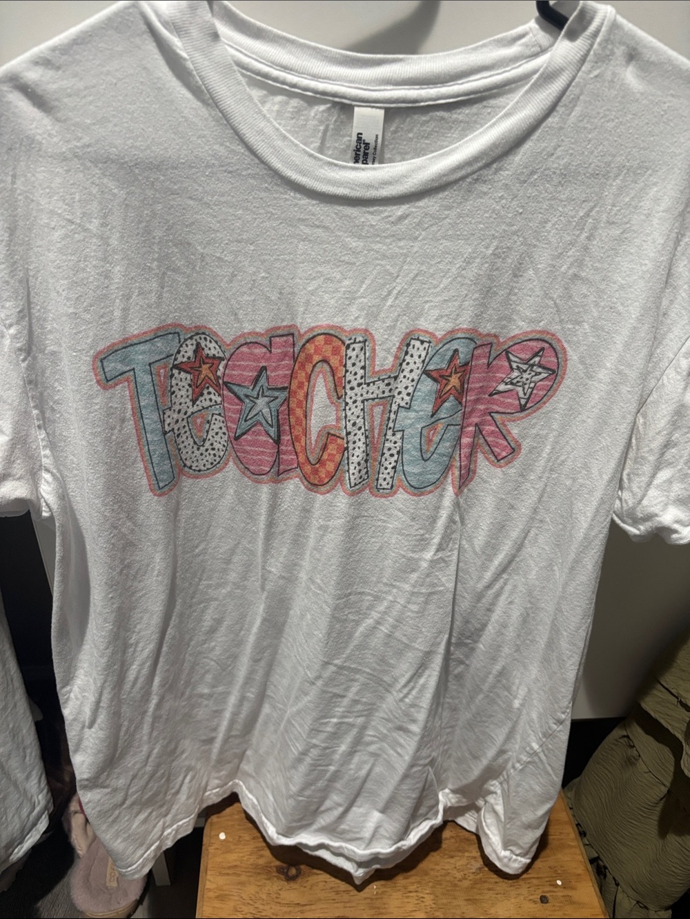 White 'Teacher' Graphic Tee for women